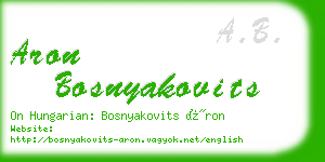 aron bosnyakovits business card